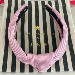 Lele Sadoughi x J.Crew pink and white striped headband